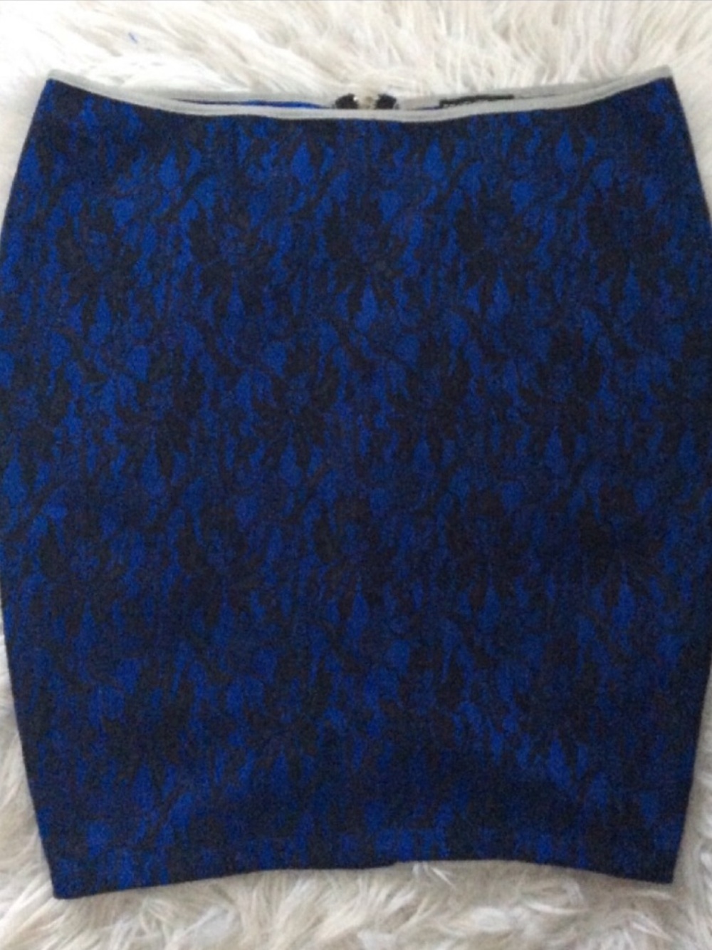 F21+ Lace Print Bodycon Skirt